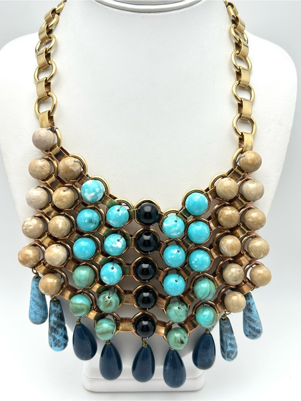 Dannijo x Leandra Medine Beaded Bib Necklace